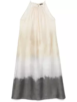 Твиловое платье макси с принтом Peserico, нейтральный