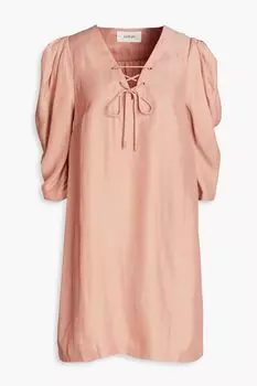 Твиловое платье мини Beny со шнуровкой BA&SH, античная роза