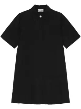 Твиловое платье мини GANNI, черный