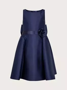 Твиловое платье подружки невесты Monsoon Kids Holly Duchess, темно-синее