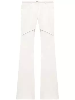 Твиловые брюки Ellipse на молнии Courrges, белый