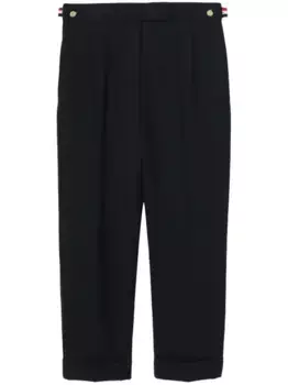 Твиловые брюки Super 120's узкого кроя THOM BROWNE, синий