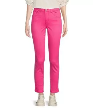 Твиловые джинсы скинни с боковыми разрезами по щиколотку Gibson & Latimer Perfect Fit, розовый