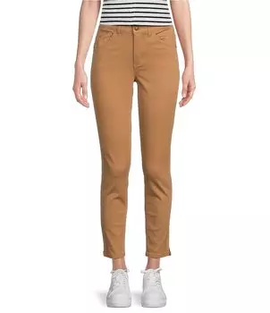 Твиловые джинсы скинни с боковыми разрезами по щиколотку Gibson & Latimer Perfect Fit, бежевый