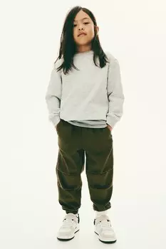 Твиловые джоггеры H&M, зеленый