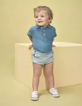 Твиловые шаровары для мальчика с пуговицами по бокам Gocco, светло-зеленый