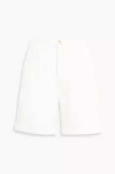 Твиловые шорты из льна, тенселя и хлопка ALEX MILL, слоновая кость