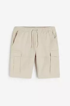 Твиловые шорты карго regular fit H&M, бежевый