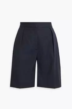 Твиловые шорты Mara из смесового льна IRIS & INK, нави