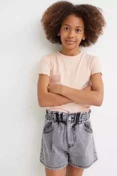 Твиловые шорты свободного кроя с высоким голенищем H&amp;M