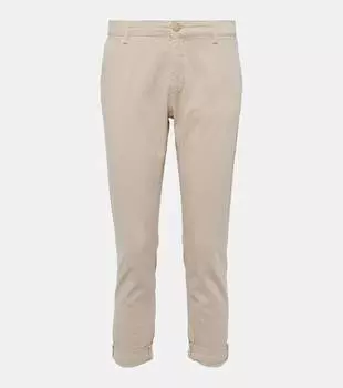 Твиловые зауженные брюки Caden со средней посадкой Ag Jeans, бежевый