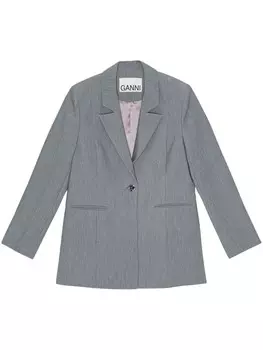 Твиловый блейзер GANNI, серый