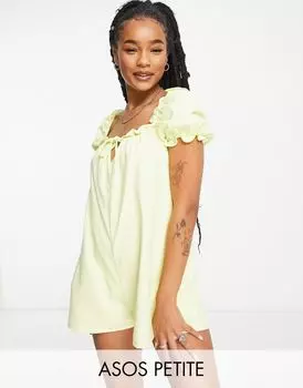 Твиловый комбинезон с пышными рукавами ASOS DESIGN Petite