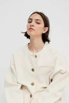 Твиловый пиджак H&M, бежевый