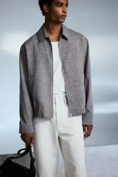 Твиловый пиджак обычного кроя H&M, серый