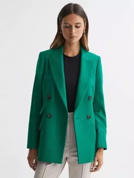 Твиловый пиджак Reiss Logan, зеленый
