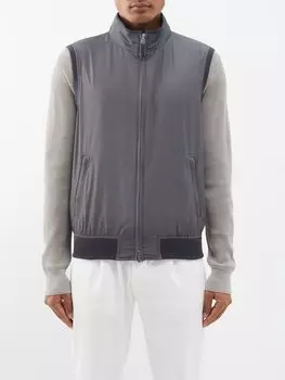 Твиловый жилет на молнии Thom Sweeney, серый