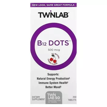 Twinlab Мушки с B-12 500 мкг, 250 таблеток