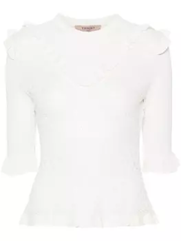 TWINSET ажурный топ, белый