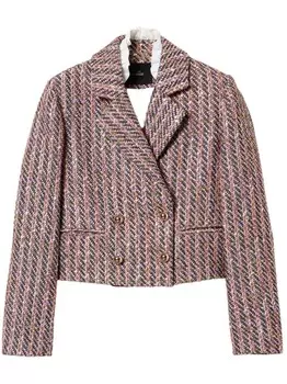 TWINSET блейзер из ткани букле с люрексом, коричневый