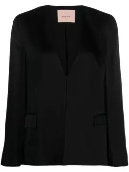 TWINSET блейзер с логотипом, черный