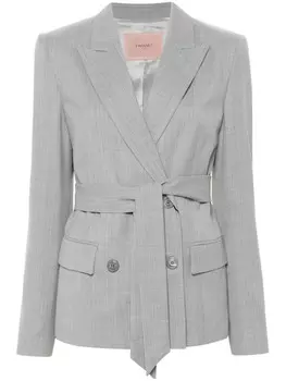 TWINSET блейзер с поясом, серый