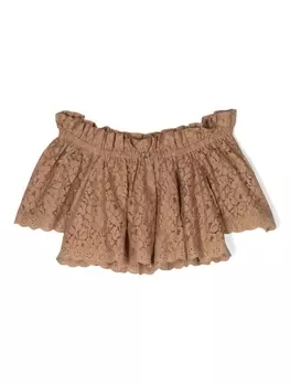 Twinset блузка из кружева Chantilly, коричневый
