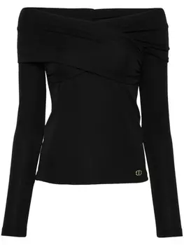TWINSET блузка с открытыми плечами, черный