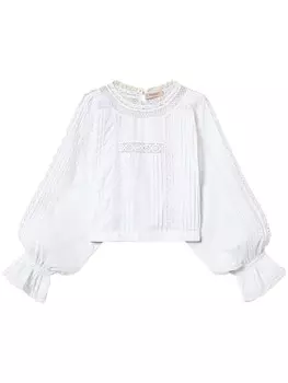 TWINSET блузка с вышивкой, белый