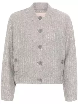 TWINSET бомбер с пайетками, нейтральный цвет