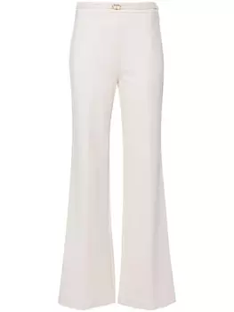 TWINSET брюки прямого кроя с логотипом, нейтральный цвет