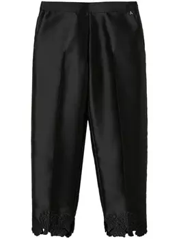 TWINSET брюки с английской вышивкой, черный
