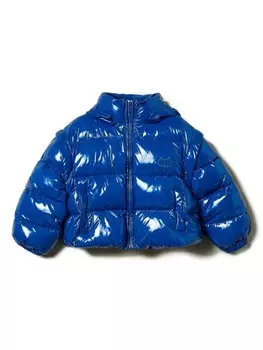 TWINSET Детская стеганая куртка с вышитым логотипом Twinset Kids, синий