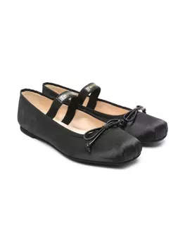 TWINSET Детские атласные балетки TWINSET Kids, черный