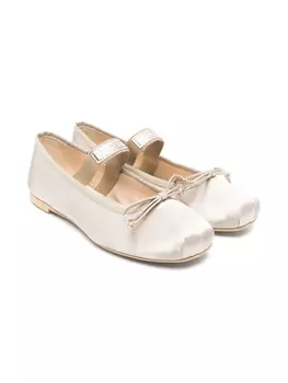 TWINSET Детские атласные балетки TWINSET Kids, золотой