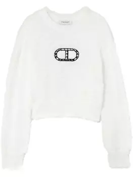 TWINSET Детский джемпер с логотипом Twinset Kids, белый