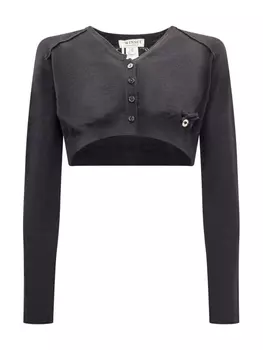 TWINSET Детский кардиган с логотипом-бляшкой TWINSET Kids, черный