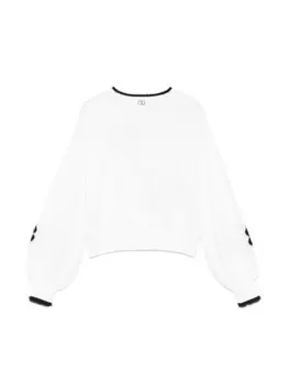 TWINSET Детский свитер с цветочной вышивкой Twinset Kids, белый