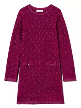 TWINSET Детское платье из жаккардового трикотажа Twinset Kids, фиолетовый