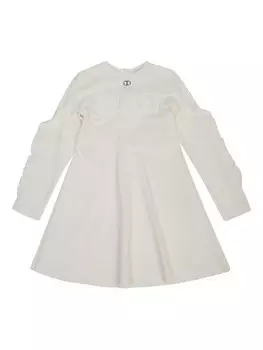 TWINSET Детское платье с оборками и логотипом Twinset Kids, белый