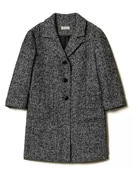 TWINSET Детское трикотажное пальто с шевронным узором Twinset Kids, черный