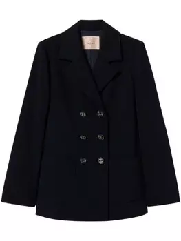 TWINSET двубортная куртка с вышивкой, синий