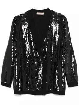 TWINSET двубортный кардиган с пайетками, черный