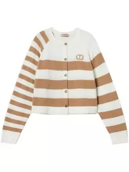 TWINSET двухцветный полосатый кардиган, серый