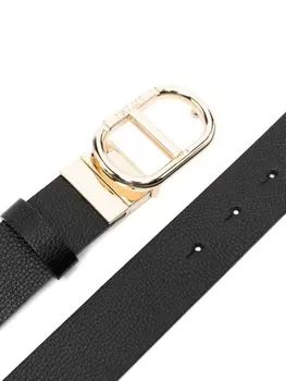 TWINSET двусторонний ремень с пряжкой-логотипом, черный