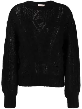 TWINSET джемпер рыхлой вязки с круглым вырезом, черный