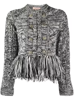 TWINSET джемпер с бахромой, белый