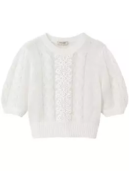TWINSET джемпер с кружевом, белый