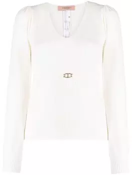TWINSET джемпер с логотипом, белый