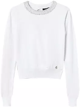 TWINSET джемпер с пайетками, белый